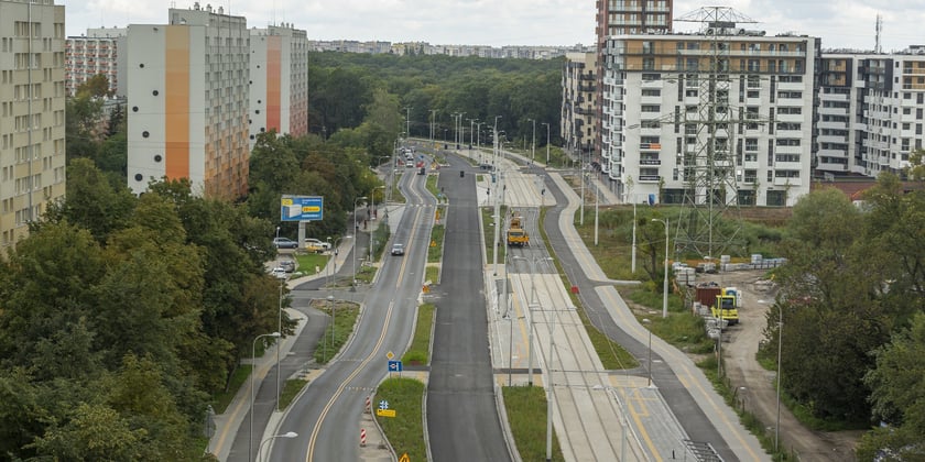 Budowa trasy tramwajowej przez Popowice, wrzesień 2022