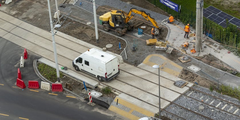 Budowa trasy tramwajowej przez Popowice, wrzesień 2022