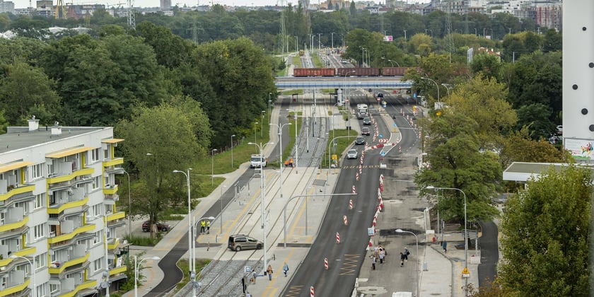 Budowa trasy tramwajowej przez Popowice, wrzesień 2022