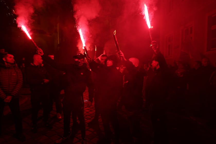 Marsz narodowdców 11 listopada 2022 we Wrocławiu