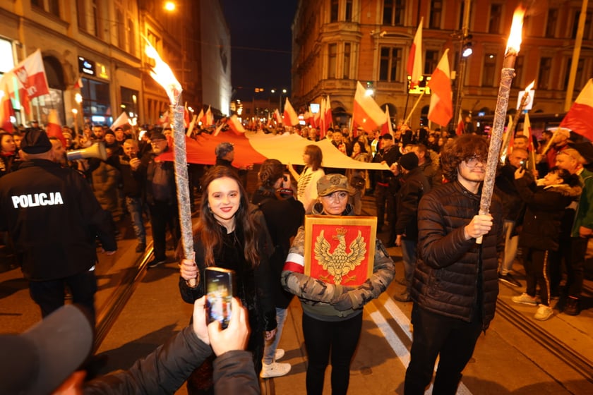 Marsz narodowców 11 listopada 2022 we Wrocławiu