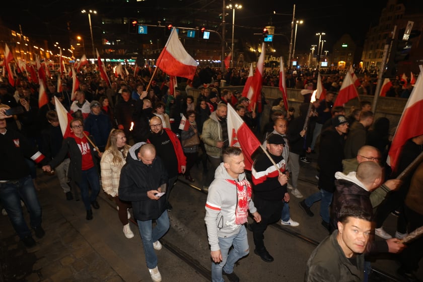 Marsz narodowców 11 listopada 2022 we Wrocławiu