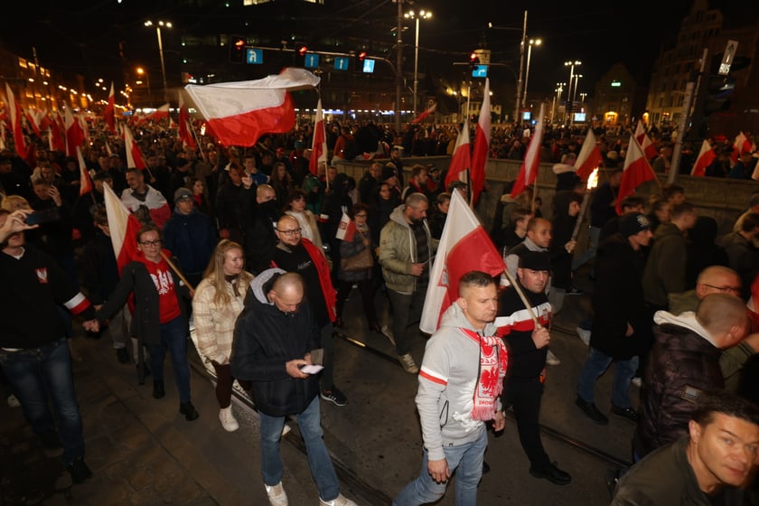 Marsz narodowców 11 listopada 2022 we Wrocławiu