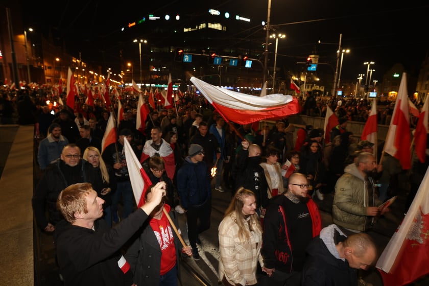 Marsz narodowców 11 listopada 2022 we Wrocławiu