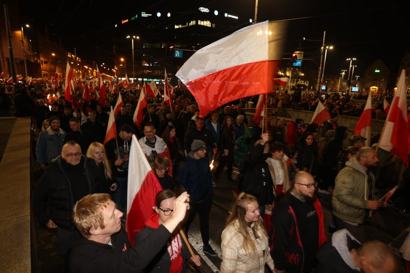Marsz narodowców 11 listopada 2022 we Wrocławiu