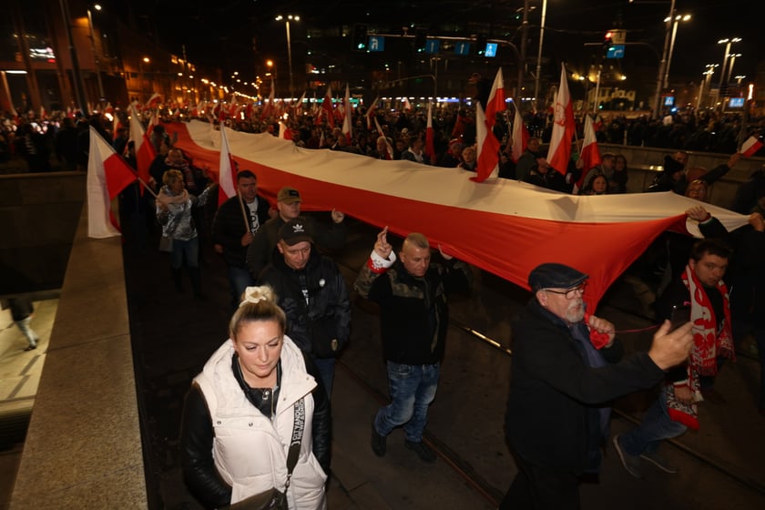 Marsz narodowców 11 listopada 2022 we Wrocławiu