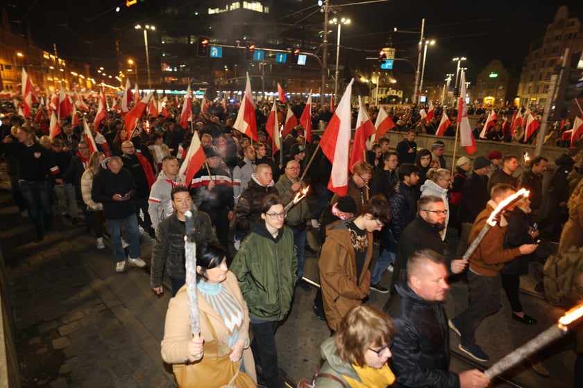 Marsz narodowców 11 listopada 2022 we Wrocławiu