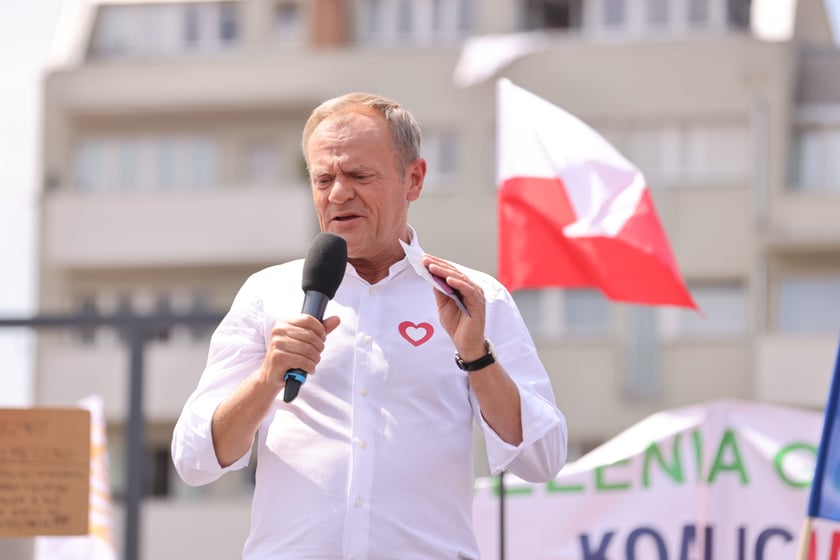 Wiec Donalda Tuska we Wrocławiu. Przewodniczący PO