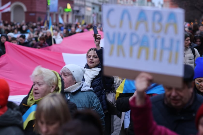 Protest przeciwko wojnie w Ukrainie, luty 2023, Wrocław