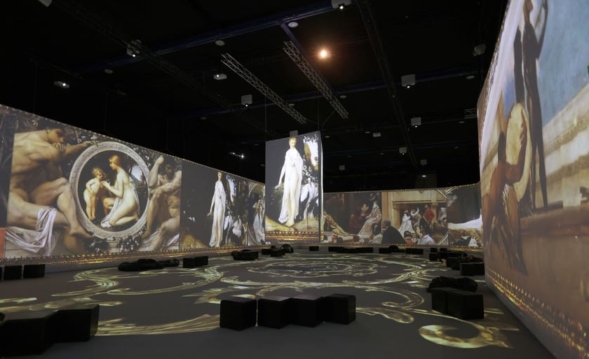 Zdjęcie z wystawy KLIMT – The Immersive Exhibition w hali IASE we Wrocławiu (do 23 lutego 2025)