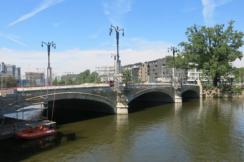 Remont mostów Pomorskich - sierpień 2022