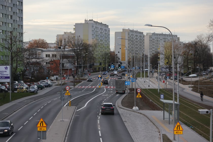 Ulica Powowicka pierwszego dnia po remoncie