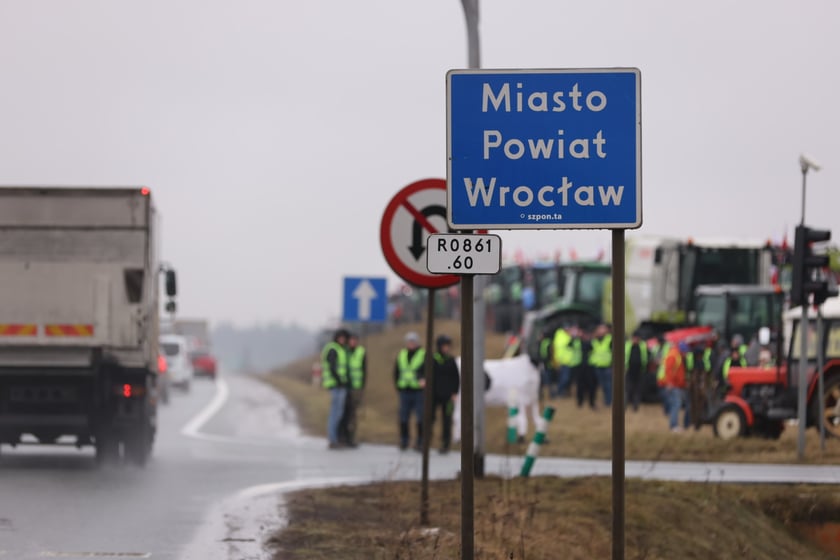 Protest rolników na drogach Dolnego Śląska 9 lutego