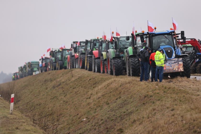 Protest rolników na drogach Dolnego Śląska 9 lutego