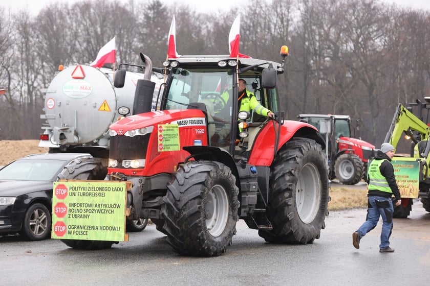 Protest rolników na drogach Dolnego Śląska 9 lutego