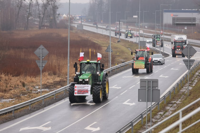 Protest rolników na drogach Dolnego Śląska 9 lutego