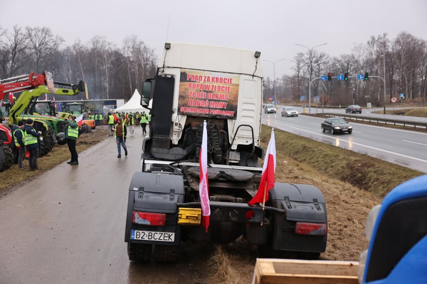 Protest rolników na drogach Dolnego Śląska 9 lutego