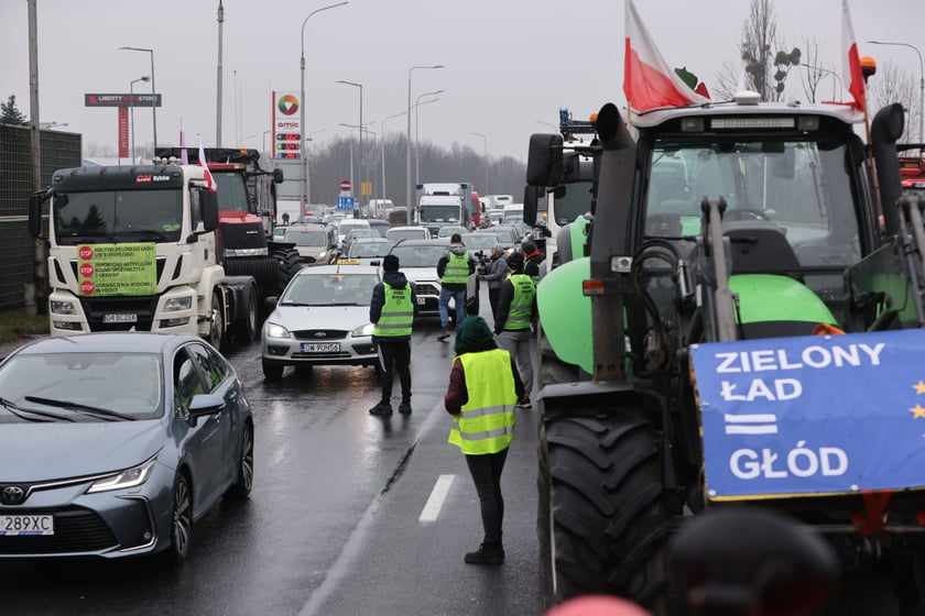 Strajk rolników przy al. Sobieskiego