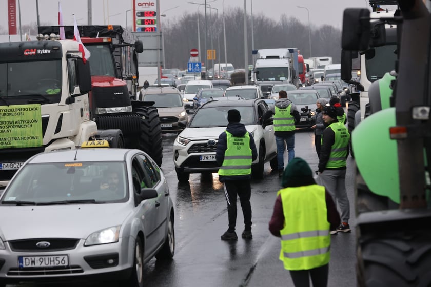 Strajk rolników przy al. Sobieskiego