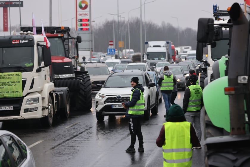 Strajk rolników przy al. Sobieskiego