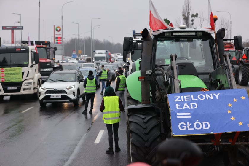 Strajk rolników przy al. Sobieskiego