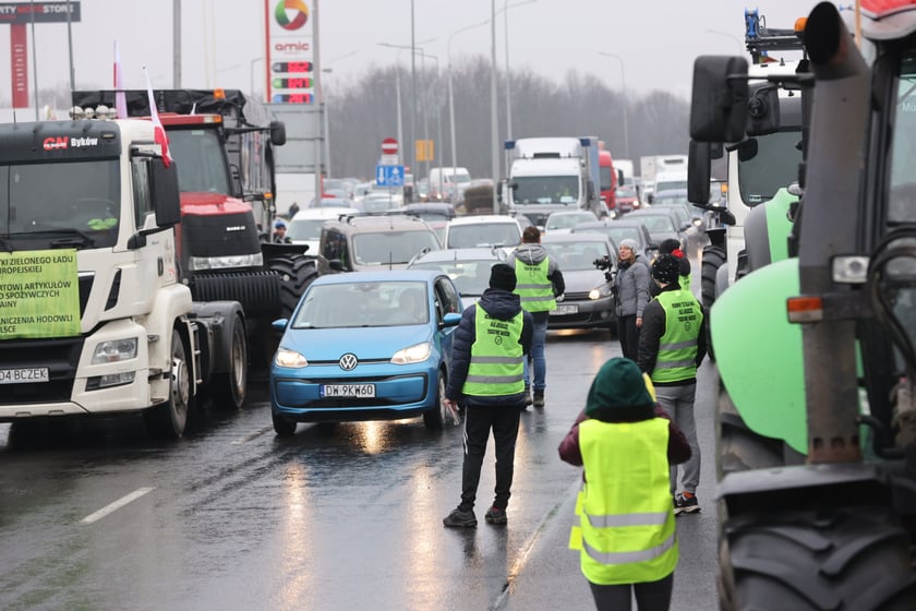 Strajk rolników przy al. Sobieskiego