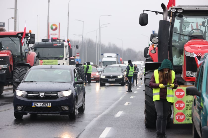 Strajk rolników przy al. Sobieskiego