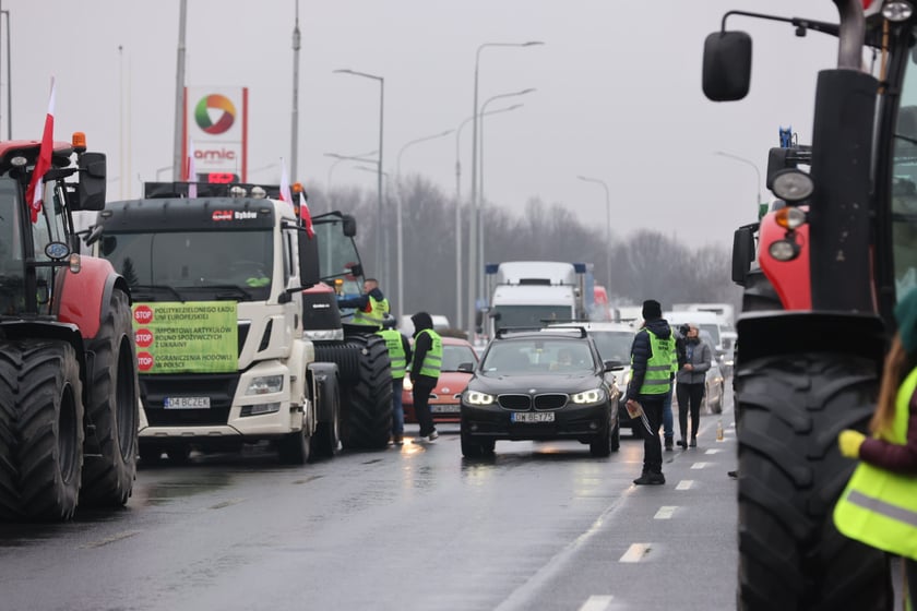 Strajk rolników przy al. Sobieskiego