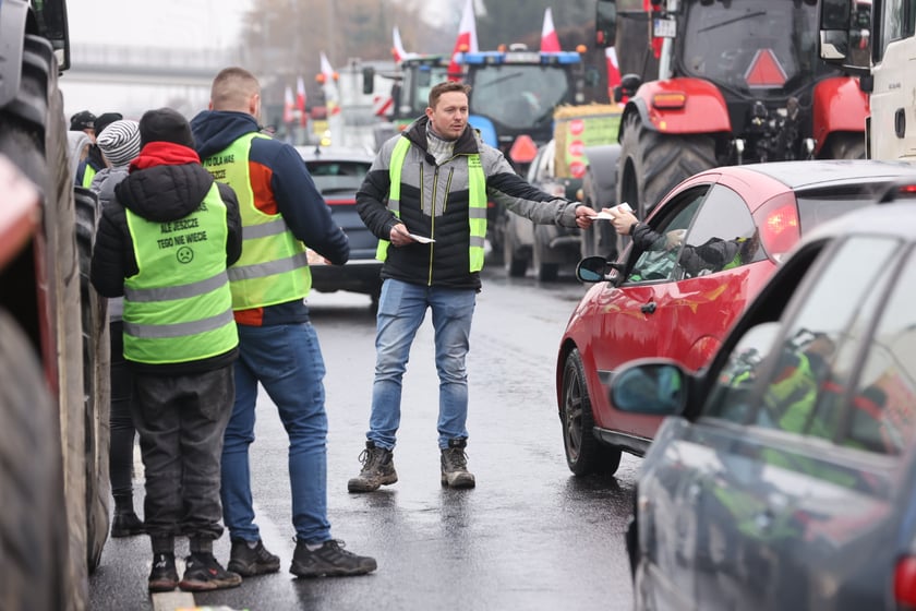 Strajk rolników przy al. Sobieskiego