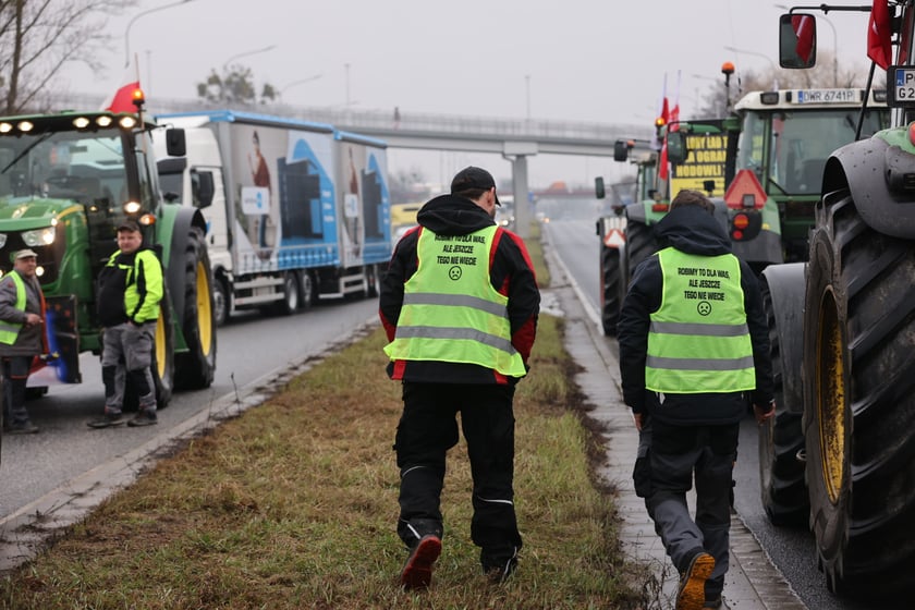 Strajk rolników przy al. Sobieskiego