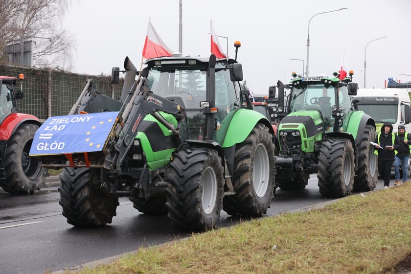 Strajk rolników przy al. Sobieskiego