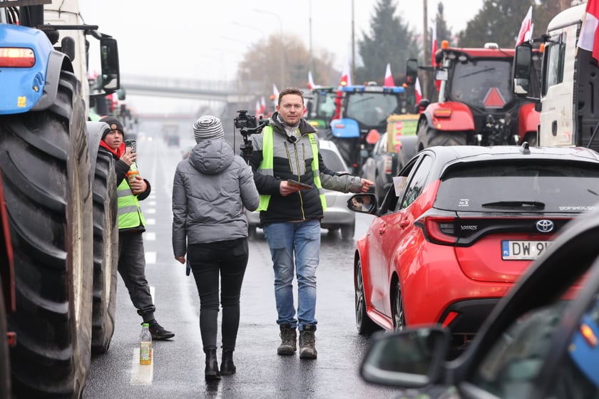 Strajk rolników przy al. Sobieskiego