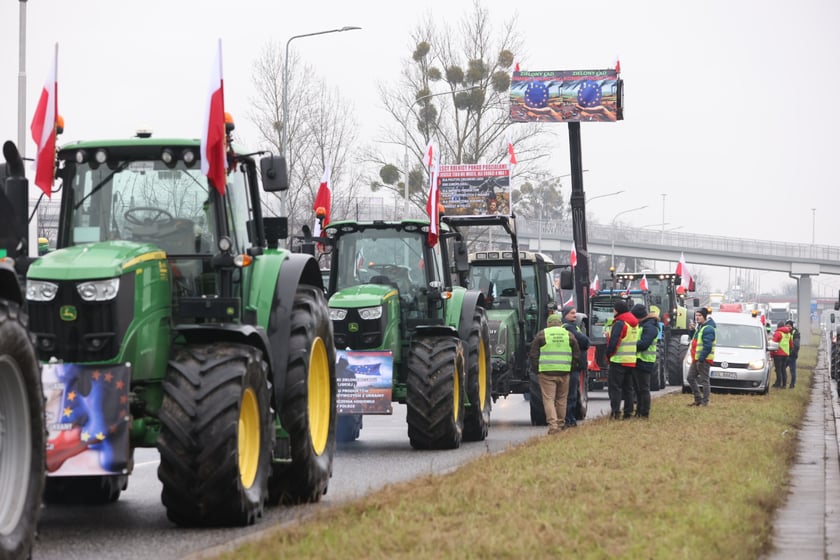 Strajk rolników przy al. Sobieskiego