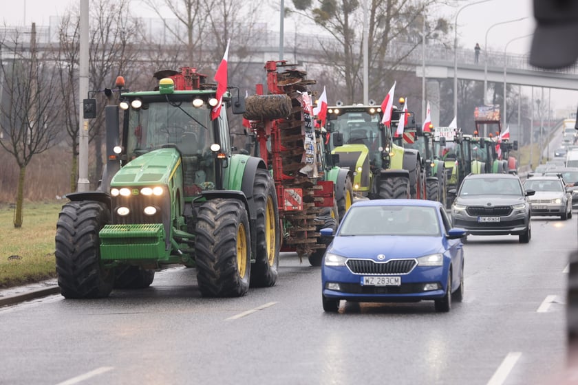 Strajk rolników przy al. Sobieskiego