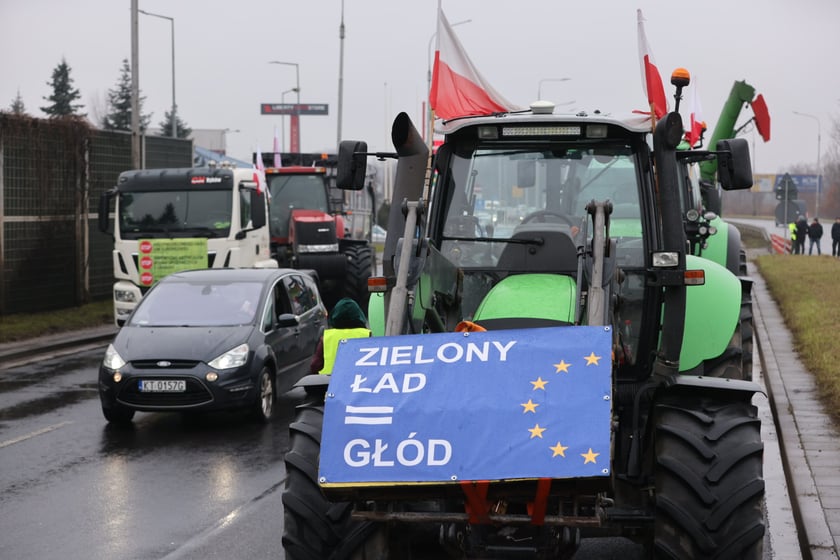 Strajk rolników przy al. Sobieskiego