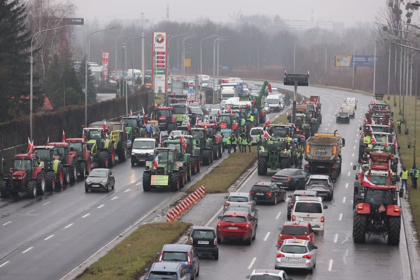 Strajk rolników przy al. Sobieskiego