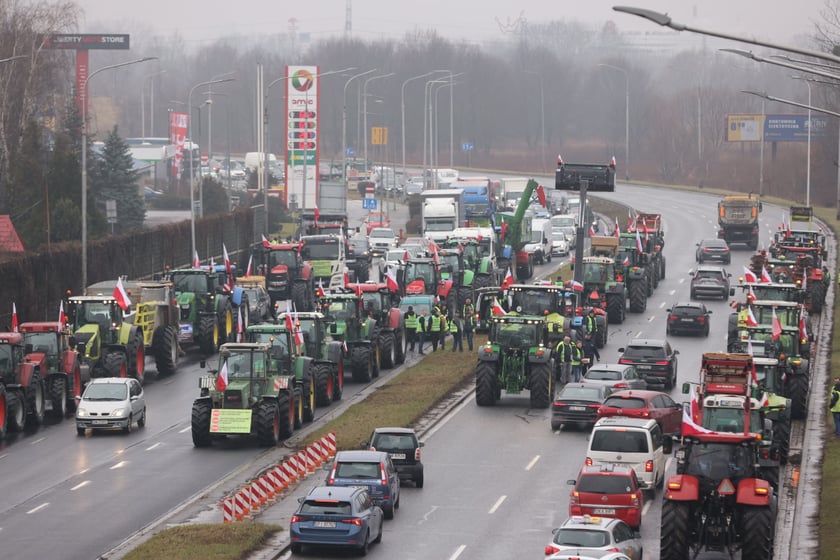 Strajk rolników przy al. Sobieskiego