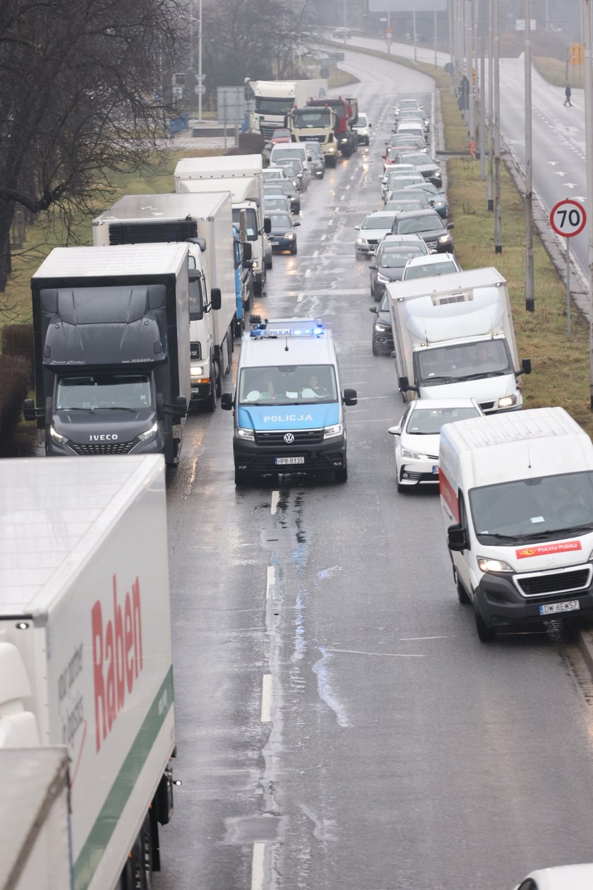 Strajk rolników przy al. Sobieskiego