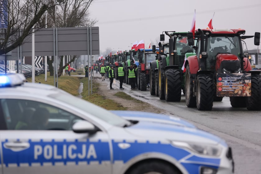 Strajk rolników w okolicach Wrocławia 9.02.24