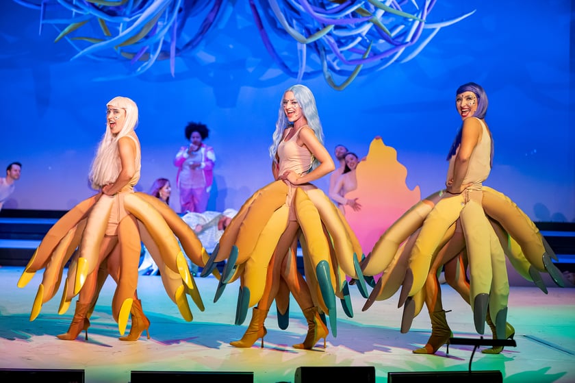 Scena z najnowszej premiery we wrocławskim Capitolu: ?Priscilla, Królowa Pustyni. Musical?. Data premiery: 7 października 2022 roku
