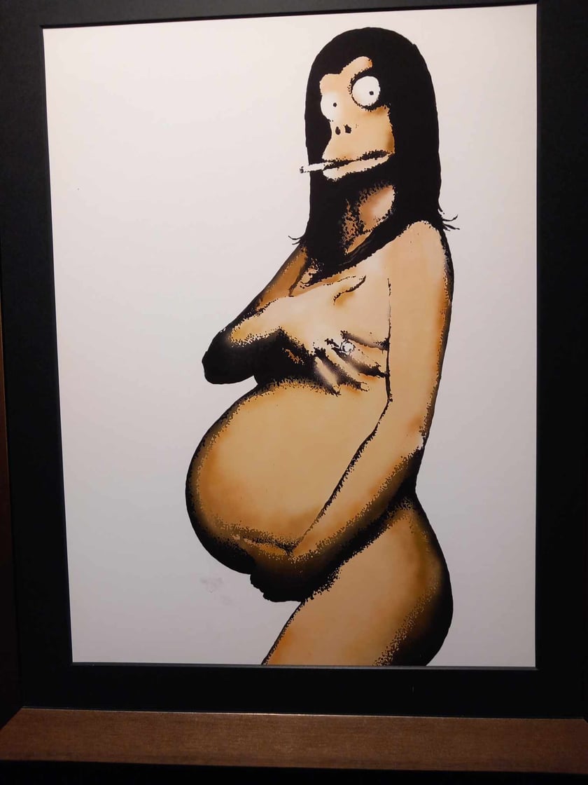 Banksy we Wrocławiu. Na zdjęciu jego prace prezentowane w hali IASE przy ul. Wystawowej