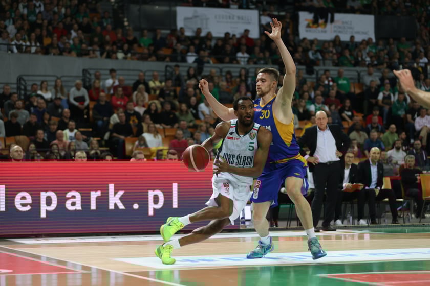 Mecz koszykarzy Śląska Wrocław ze BM Stalą Ostrów Wielkopolski