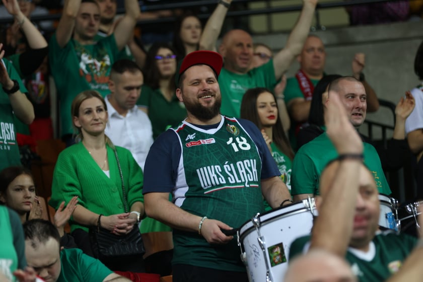 Zdjęcie z niedzielnego meczu koszykarskiego Śląska Wrocław w Hali Stulecia