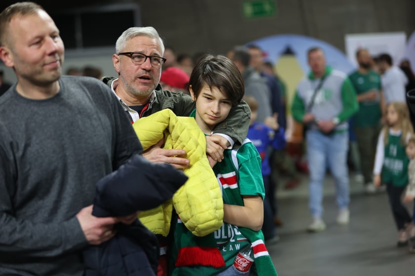 Zdjęcie z niedzielnego meczu koszykarskiego Śląska Wrocław w Hali Stulecia