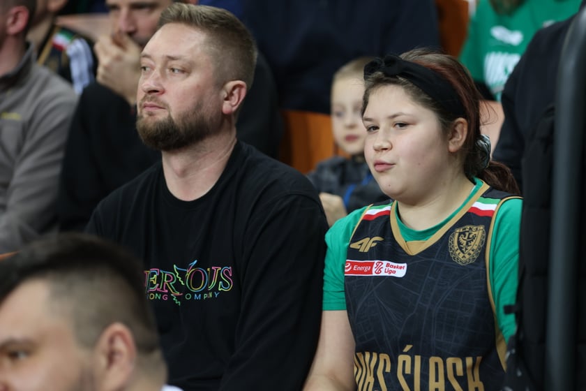 Zdjęcie z niedzielnego meczu koszykarskiego Śląska Wrocław w Hali Stulecia