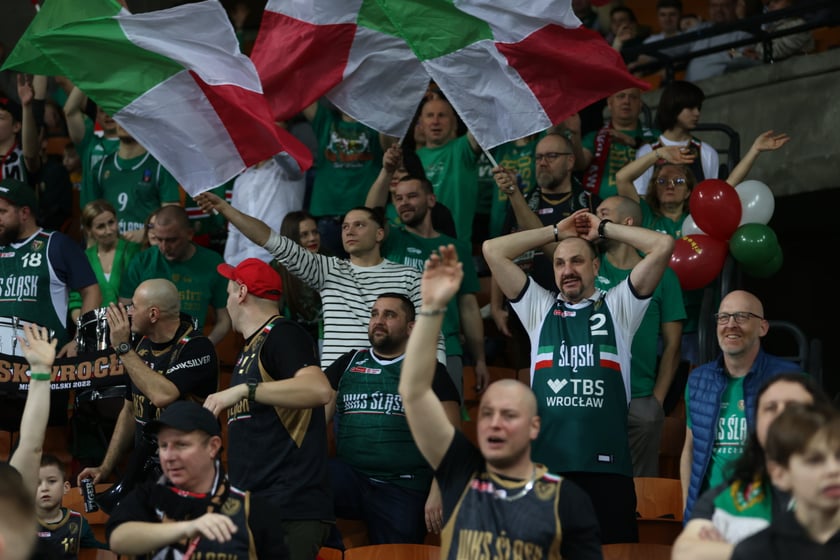 Zdjęcie z niedzielnego meczu koszykarskiego Śląska Wrocław w Hali Stulecia