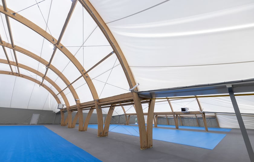 Nowa hala tenisowa i teren ośrodka tenisowego WCT Spartan przy ul. Pułtuskiej