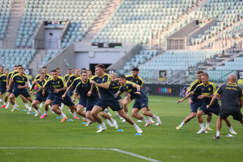 Trening i konferencja prasowa Ukraińców na Tarczyński Arenie przed meczem Ukraina - Anglia
