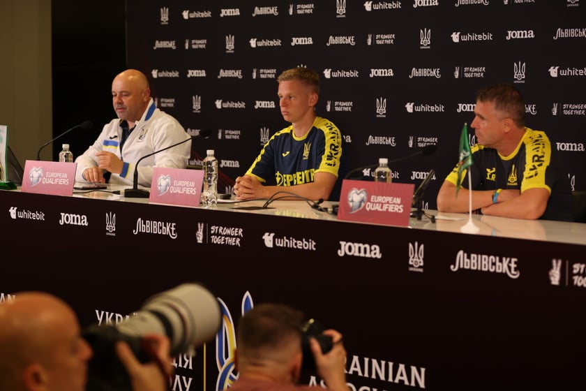 Trening i konferencja prasowa Ukraińców na Tarczyński Arenie przed meczem Ukraina - Anglia