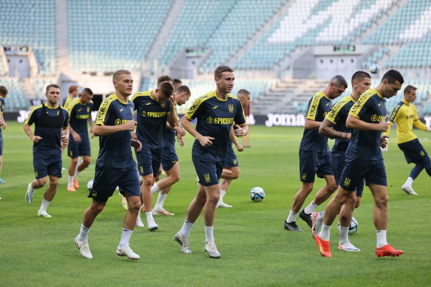 Trening i konferencja prasowa Ukraińców na Tarczyński Arenie przed meczem Ukraina - Anglia